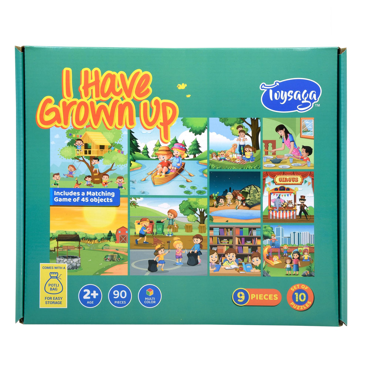 Toysaga I Have Grown Up 10 In 1 Jigsaw Puzzle For Kids Aged 2+ | 90 Pieces Cardboard Puzzles | Matching GameFun & Educational P