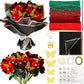 Sinload 290 Pcs Pipe Cleaners Flower Bouquet Craft Kit for DIY Bouquet with Tutoria and Flower Wrapping Paper Fluffy Pipe Cleane
