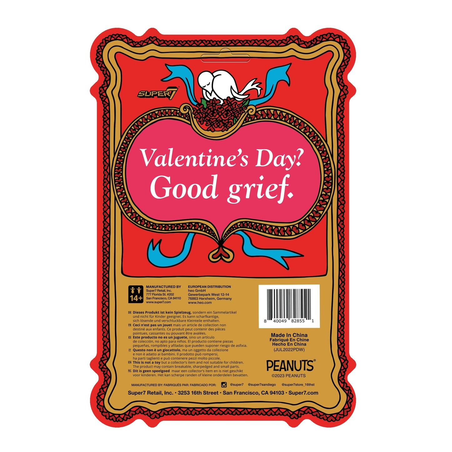 Super7 Peanuts I Hate Valentine'S Day Charlie Brown - 3.75' Peanuts Action Figure Classic Cartoon Collectibles And Retro Toys