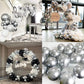 Metallic Silver Balloons Latex Balloon 5 10 12 18Inch Different Sizes 81Pcs Chrome Silver Balloon Kit For Birthday Party Decoration Heilum Balloon Garland Wedding Anniversary