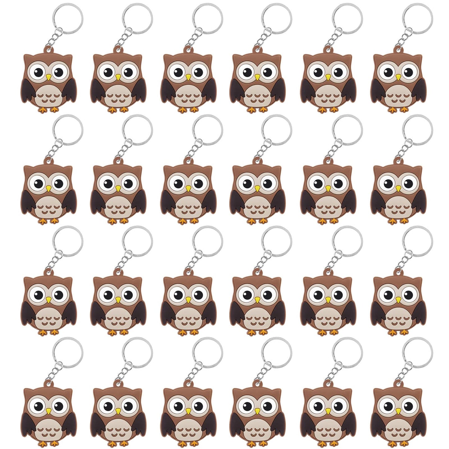 CiciBear 24 Pack Owl Keychains Party Decoration for Guests, Forest Themed Party, Owl Party,Jungle Safari Wild Woodland Baby Show