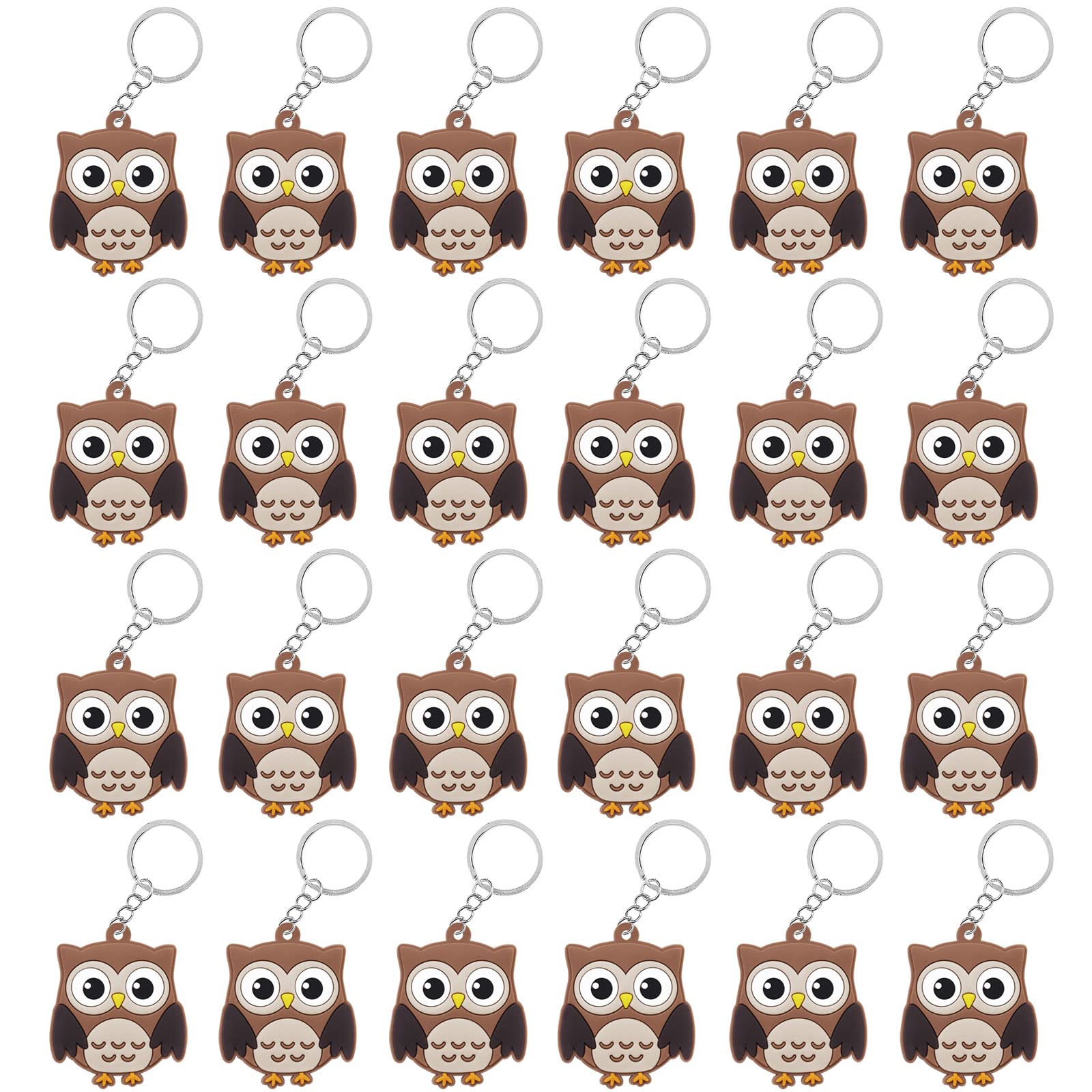 CiciBear 24 Pack Owl Keychains Party Decoration for Guests, Forest Themed Party, Owl Party,Jungle Safari Wild Woodland Baby Show