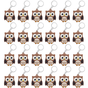 CiciBear 24 Pack Owl Keychains Party Decoration for Guests, Forest Themed Party, Owl Party,Jungle Safari Wild Woodland Baby Show