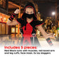 Morph - Ninja Costume For Girls -Girls Ninja Costume -Red Ninja Costume - Girl Ninja Costume- Kids Ninja Costume- Girl Ninja L