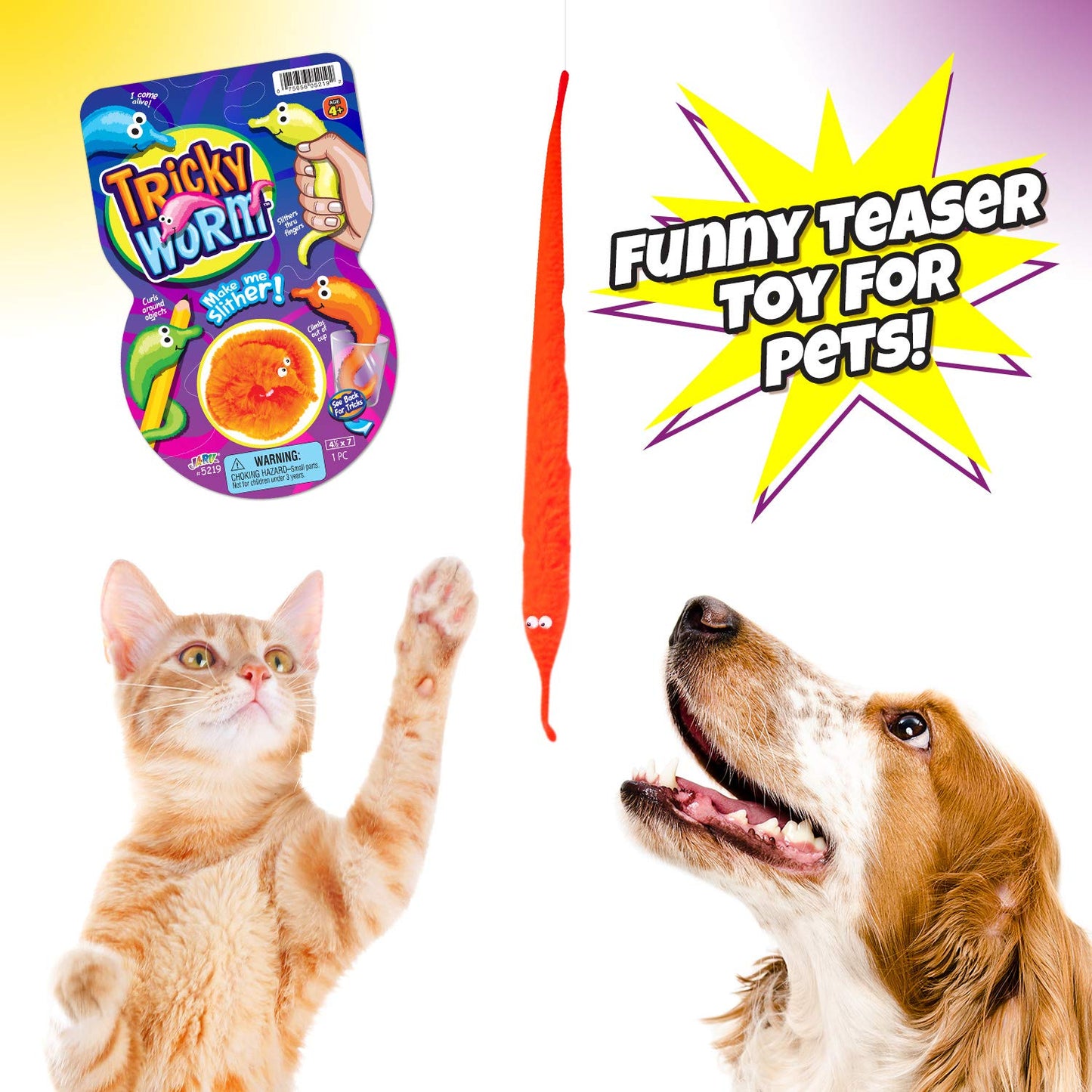 Ja-Ru Fuzzy Worms On Strings On A String Magic Worms Fidget Toy (4 Assorted Individually Packed) Wiggly Worm On String Twisty Fuzzy Worm Toys For Kids Party Favors Add Anxiety Relief 5219-4S
