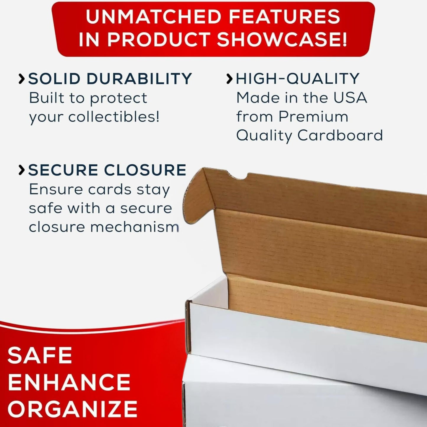 (10) enhanced 800 Count Storage Box Trading Card Storage Box Cardboard Perfect Baseball Card Storage For Basketball Football Gaming MTG Cards - MADE IN THE USA