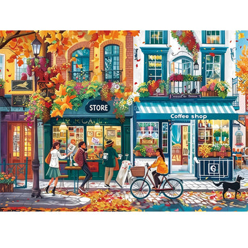 500 Piece Puzzle for mature-themeds Cozy Fall Landscape Jigsaw Puzzle for Kids Seniors Large Art Puzzle Christmas Puzzles or Clearance Challenging Family Game Great Gift for Family Friends 20.5 * 15 in