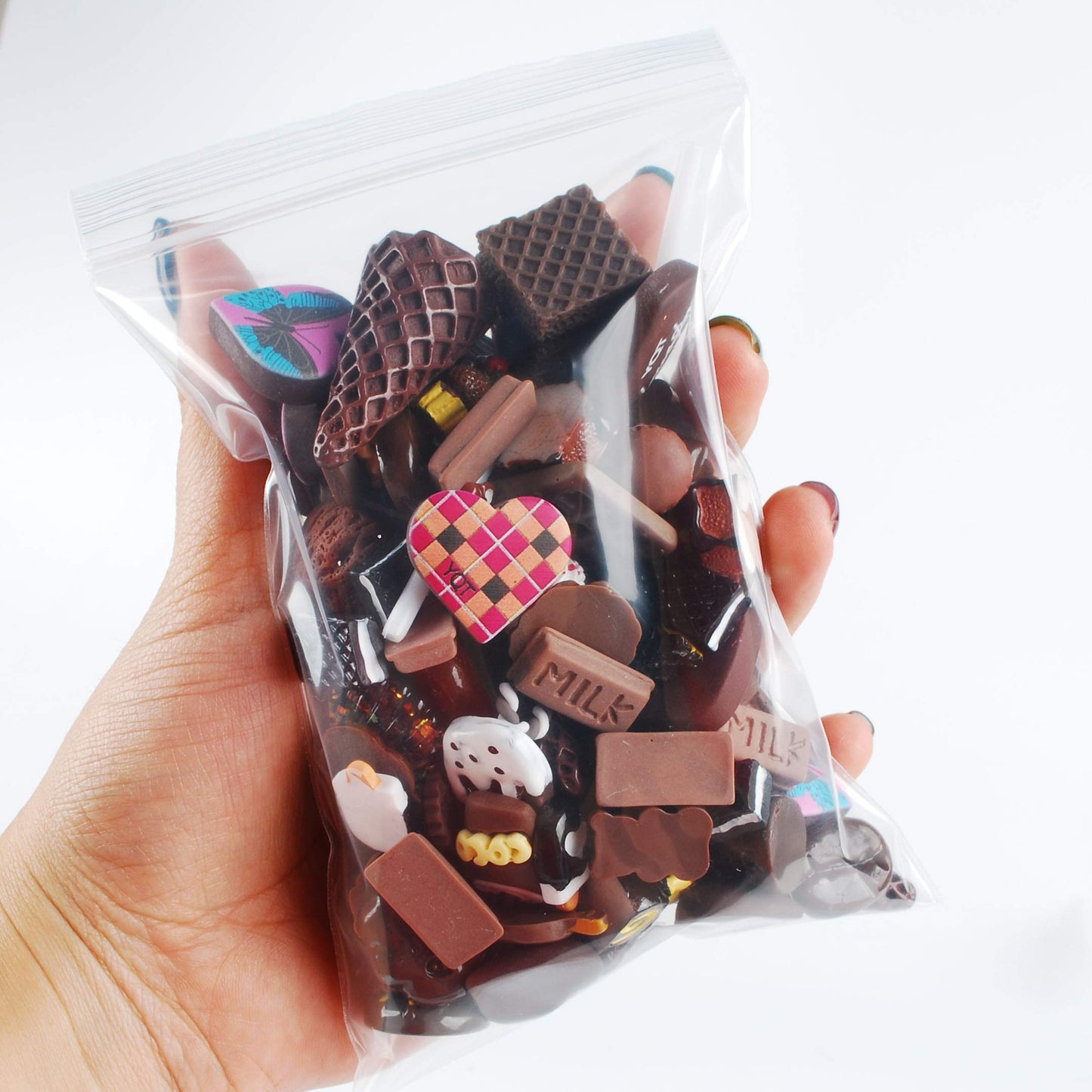 Nwfashion 112Pcs Miniature Decor Dessert Pastry Toy Food Cake Topper Scrapbooking Shoe Decoration Charms (Chocolate)