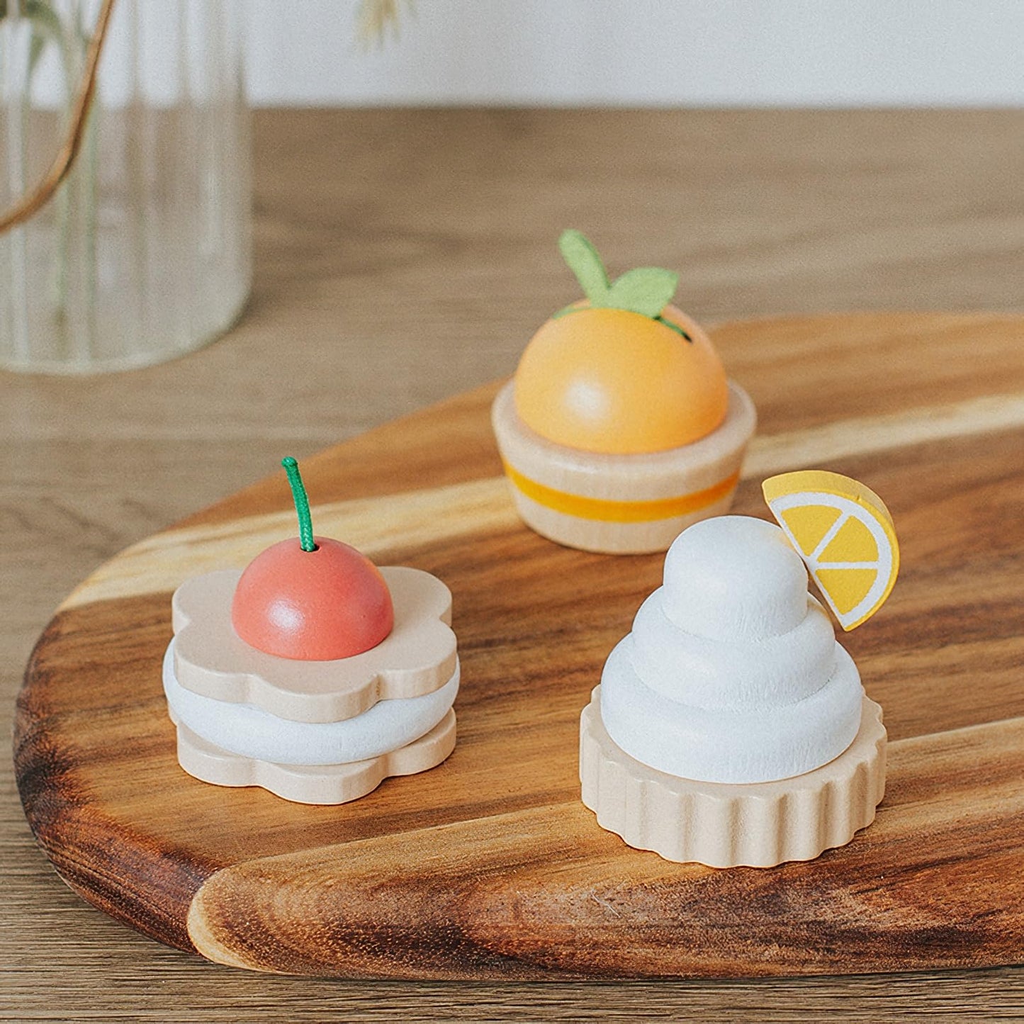 Wooden Tea Party Set For Little Girls, Pretend Play Kids Toys For Toddlers, Wood Play Food Kitchen Accessories (Royal Tea)