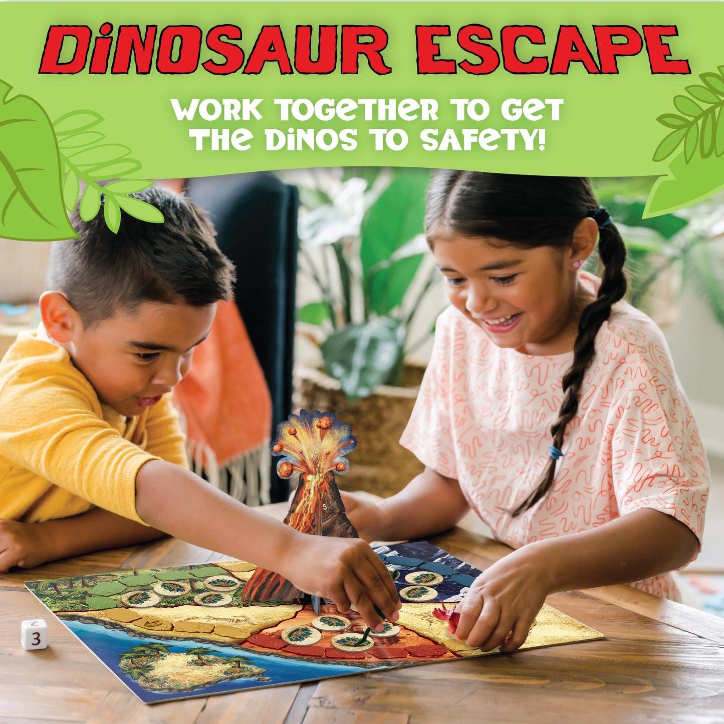 Peaceable Kingdom Dinosaur Escape Game - Cooperative Memory Game for 2-4 Kids Ages 4+, Plastic, Multi-Color (GMC7)