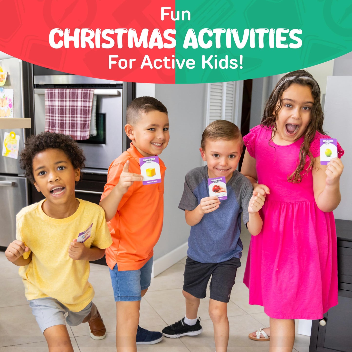 Gotrovo Active Kids Scavenger Hunt Game – Indoor And Outdoor Game For Kids 4-8, With 80 Search Cards And 7 Challenge Cards For Fun Educational Play