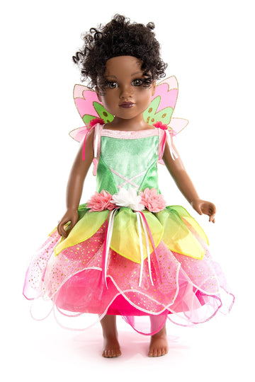Little Adventures Springtime Fairy Girl Doll Dress With Wings - Doll Not Included - Machine Washable Child Pretend Play And Part