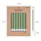 PHD CAKE 24-Count Green Long Thin Metallic Birthday Candles, Cake Candles, Birthday Parties, Wedding Decorations, Party Candles
