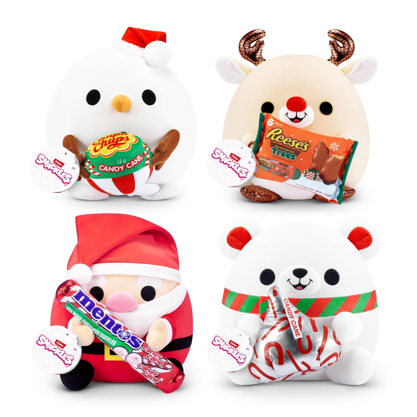 Snackles Christmas Reindeer & Reeses Peanut Butter 14 Inch Plush By Zuru, Ultra Soft Plush, Collectible Plush With Real Licensed Brands, Stuffed Animal, Giftable, Holiday
