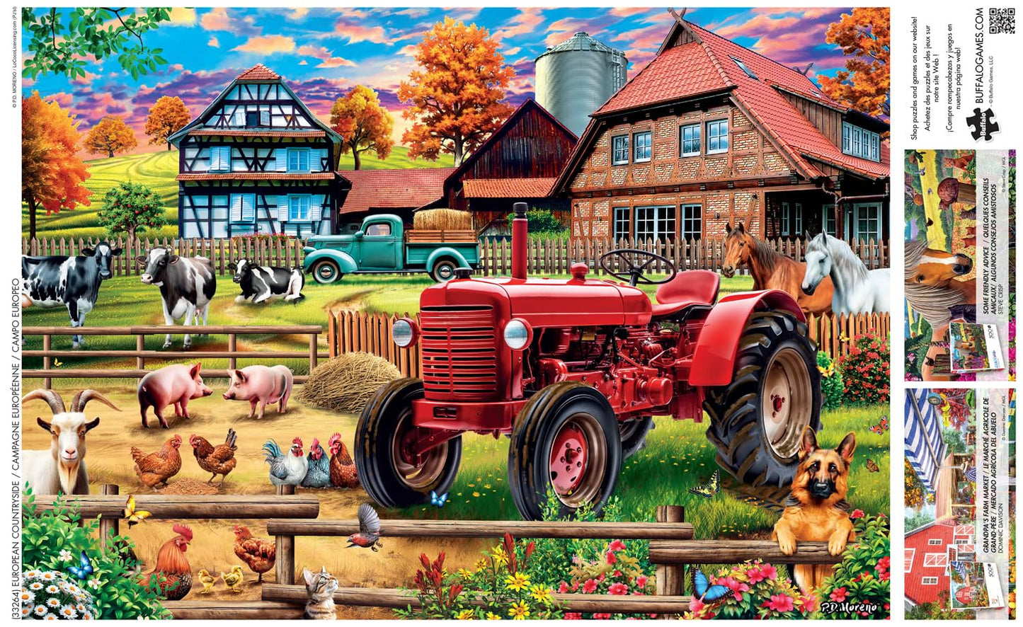 Buffalo Games - Pd Moreno - European Countryside - 500 Piece Jigsaw Puzzle For Adults -Challenging Puzzle Perfect For Game Nights - Finished Size Is 21.25 X 15.00