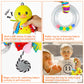 Funsland Baby Stroller Toy - Soft Plush Little Duck Teether Rattle for Infants 3-12 Months, Medium Size