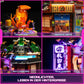 FUNWHOLE Cyberpunk Japanese-Izakaya Building Bricks Set, 1987 Pcs, LED Light Model, 11.1"x10.2"x16.2", Multicolor, F