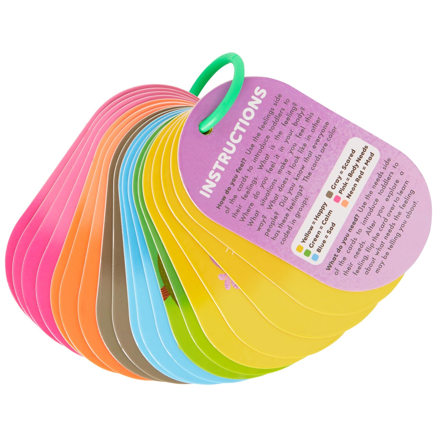 Hello!Lucky For C.R. Gibson: Feelings And Needs Flashcards On A Ring - 20 Educational Cards For Social Emotional Learning - For