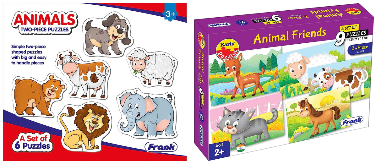 Frank Animal Friends Early 2 Piece Puzzles for Kids for Age 2 Years  Set of 9 Jigsaw Puzzles with Big and Sturdy Pieces & Frank
