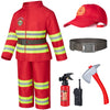Child Fire Fighter Chief Role Costume Red For Kids(110Cm 3-4 Years)