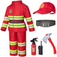 Child Fire Fighter Chief Role Costume Red for Kids(140cm 8-9 Years)