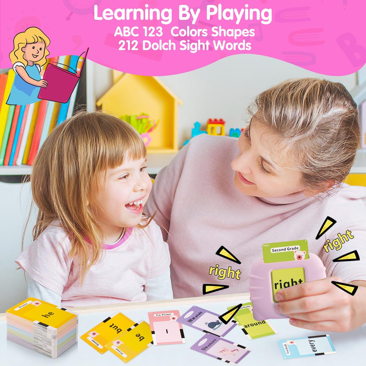 Qutz Abc Flash Cards For Toddlers 2-4, Autism Toys, Speech Therapy Educational Cards With 272 Words For Boys And Girls