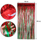 Sumind 6 Pack Metallic Tinsel Curtains, 39.4"W x 98.4"L, Red & Green Foil Fringe Backdrop for Party Decoration & Photo Props
