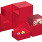 Ultimate Guard Flip'N'Tray 80+, Deck Case For 80 Double-Sleeved Tcg Cards + Dice Tray, Red, Independent Magnetic Closure & Microfiber Inner Lining