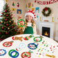 36 Sets Christmas Wreath Crafts Kits Xmas DIY Wreath Hanging Ornaments Santa Snowman Reindeer Gingerbread Man Cutout Winter Pape