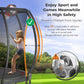 Tatub 14Ft Trampoline For Kids And Adults, Outdoor Recreational Trampolines With Basketball Hoop & Enclosure Net, Curved Poles,