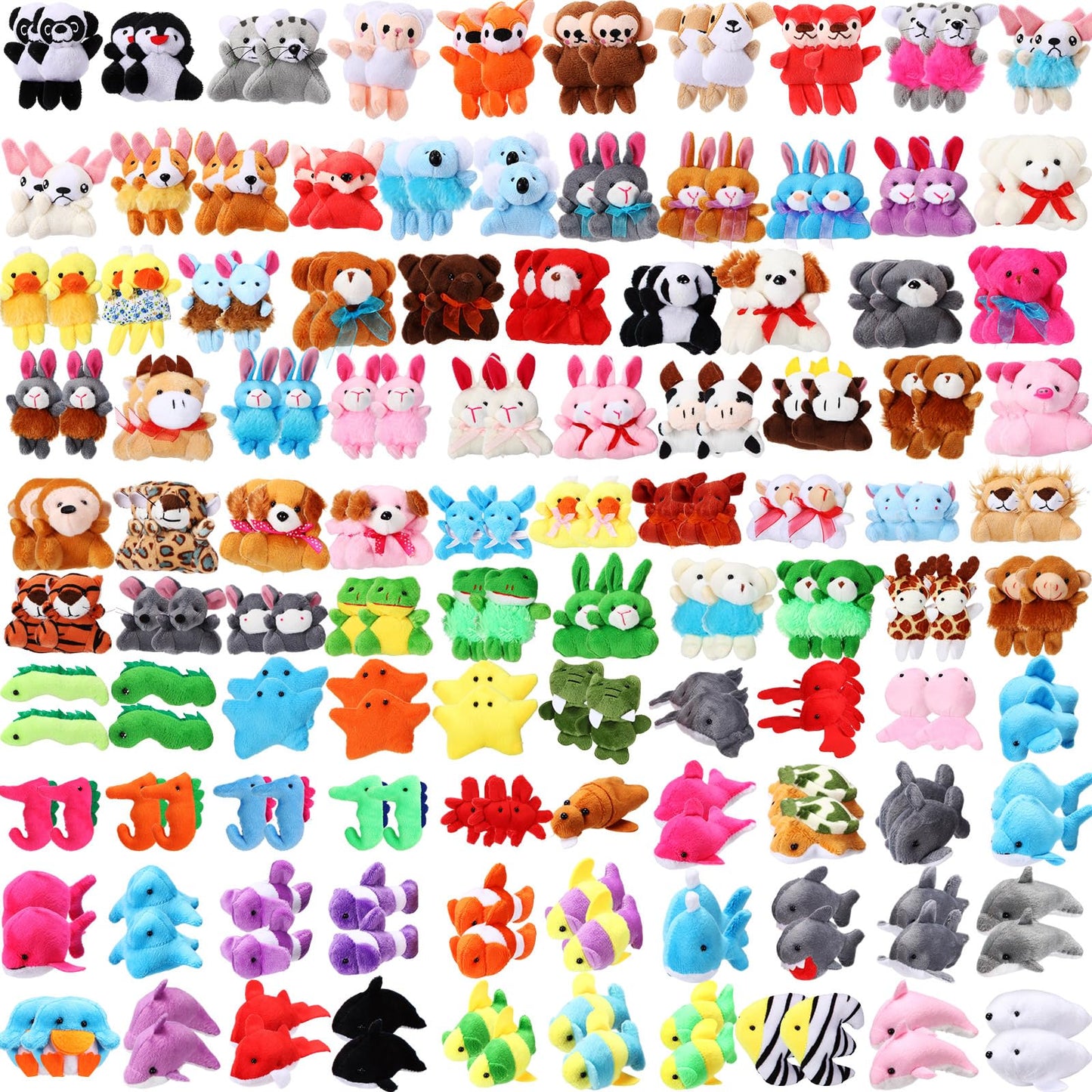 Leyndo 200 Pcs Mini Stuffed Animals Bulk Small Stuffed Animals Keychain Tiny Plush Toys for Operation Christmas Classroom Reward