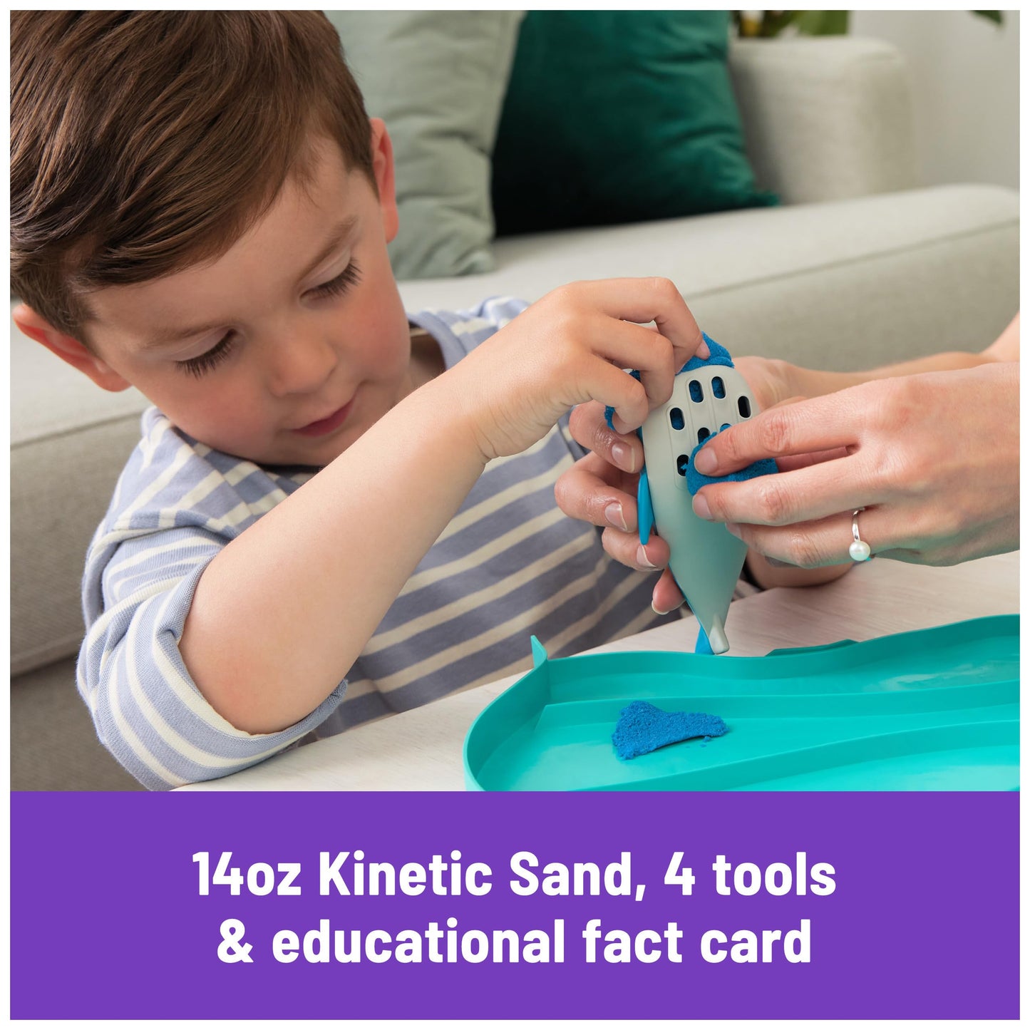 Kinetic Sand, Project Planet Deep Sea with 24oz Play Sand & Sea Creature Tools, Sustainably Minded Eco Friendly Materials, Senso
