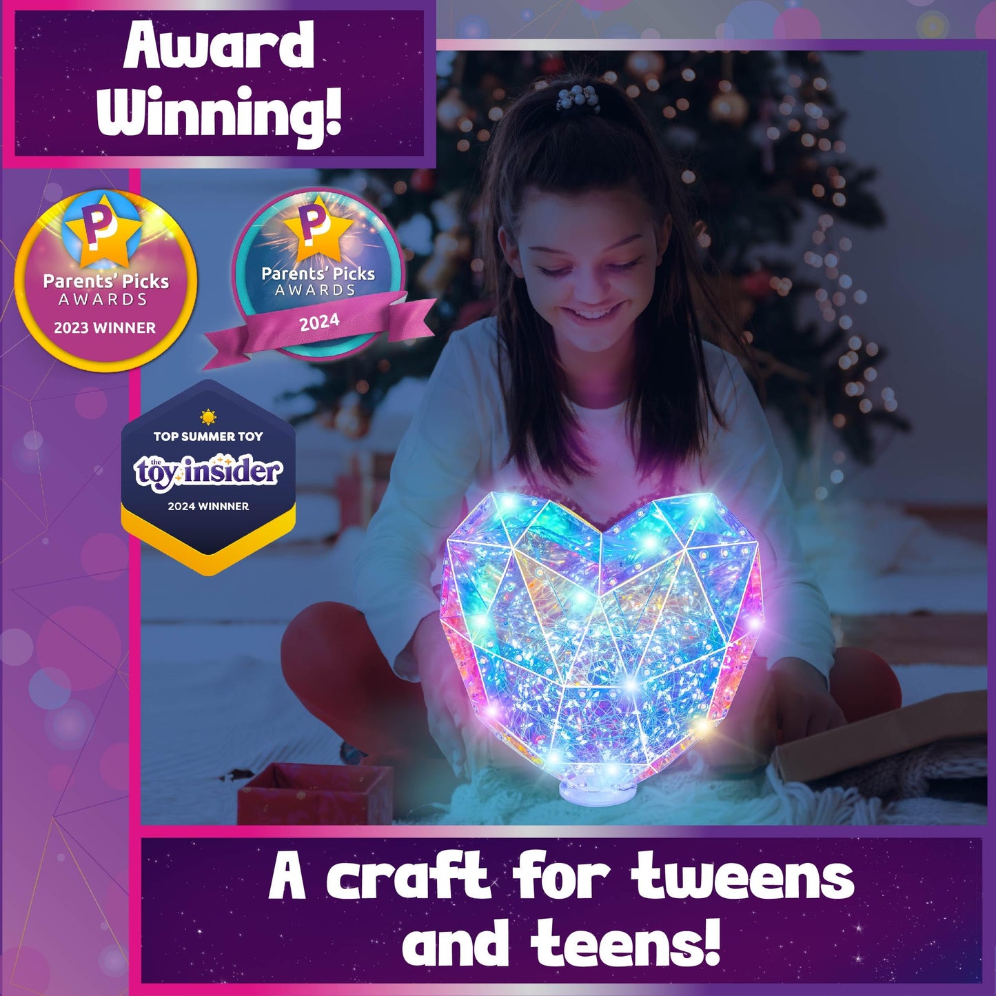 PRISMIC 3D Light DIY Kits for Girls - Crafting Kits for Girls Ages 8-12, Birthday Gifts for 8 9 10 11 12 Year Old Girls Gifts fo