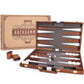Amerous Backgammon Set, 18 Inches Classic Board Game Withleather Case, Folding Board, Gift Package, Portable Travel Strategy Backgammon Game Set For Adults, Kids (Large, Brown)