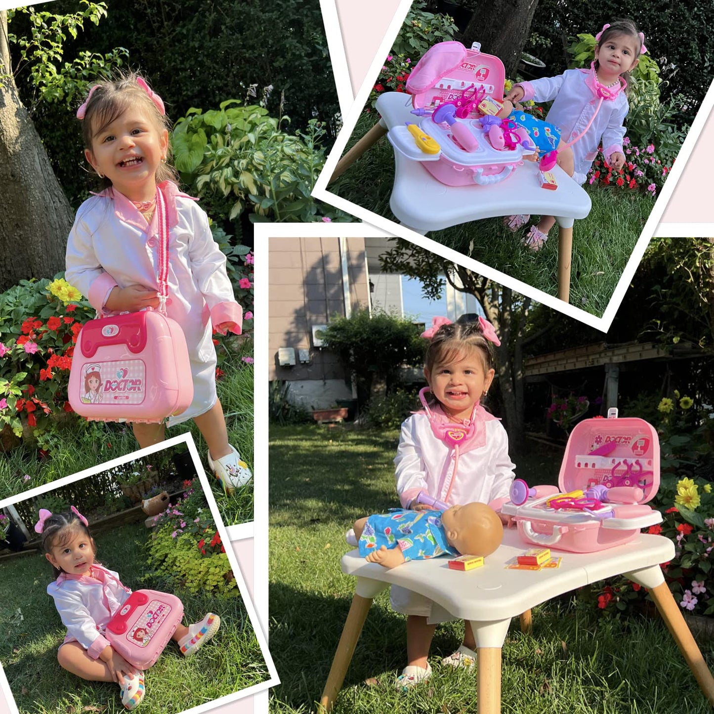 Kids Doctor Kit for Girls, Pink Doctors kit for Kids 22 Pieces Doctor Play Gift for Kids Medical Toys Set with Roleplay Doctor C