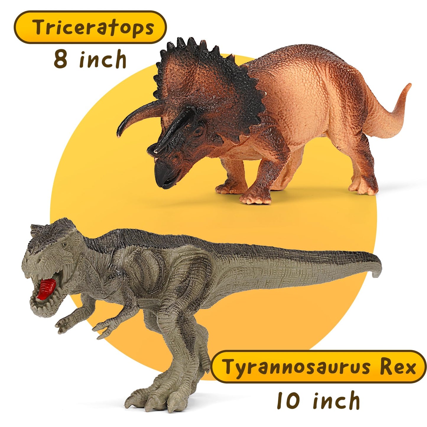 Dinosaur Toys For Kids 3-5, 8 Pcs Realistic Plastic Dinosaur Toys Set, Toddler Dinosaur Toy, 6'' To 10'' Large Dinosaurs Toys Fo