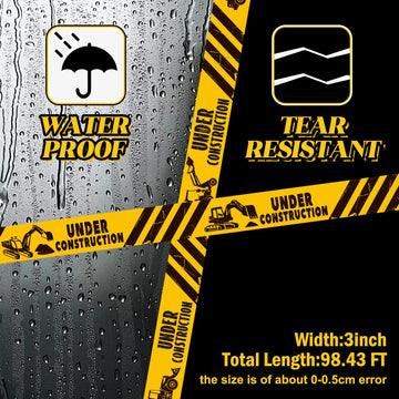 Nuanchu 2 Rolls 3 x 98 Feet Under Construction Party Tape Decorations Construction Zone Tape Birthday Party Supplies Favors fo