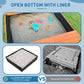 Funxplore Wooden Kids Sandbox With Lid Sand Box With Cover Outdoor Sand Pit With Picnic Table Ages 4-8 Bottom Liner