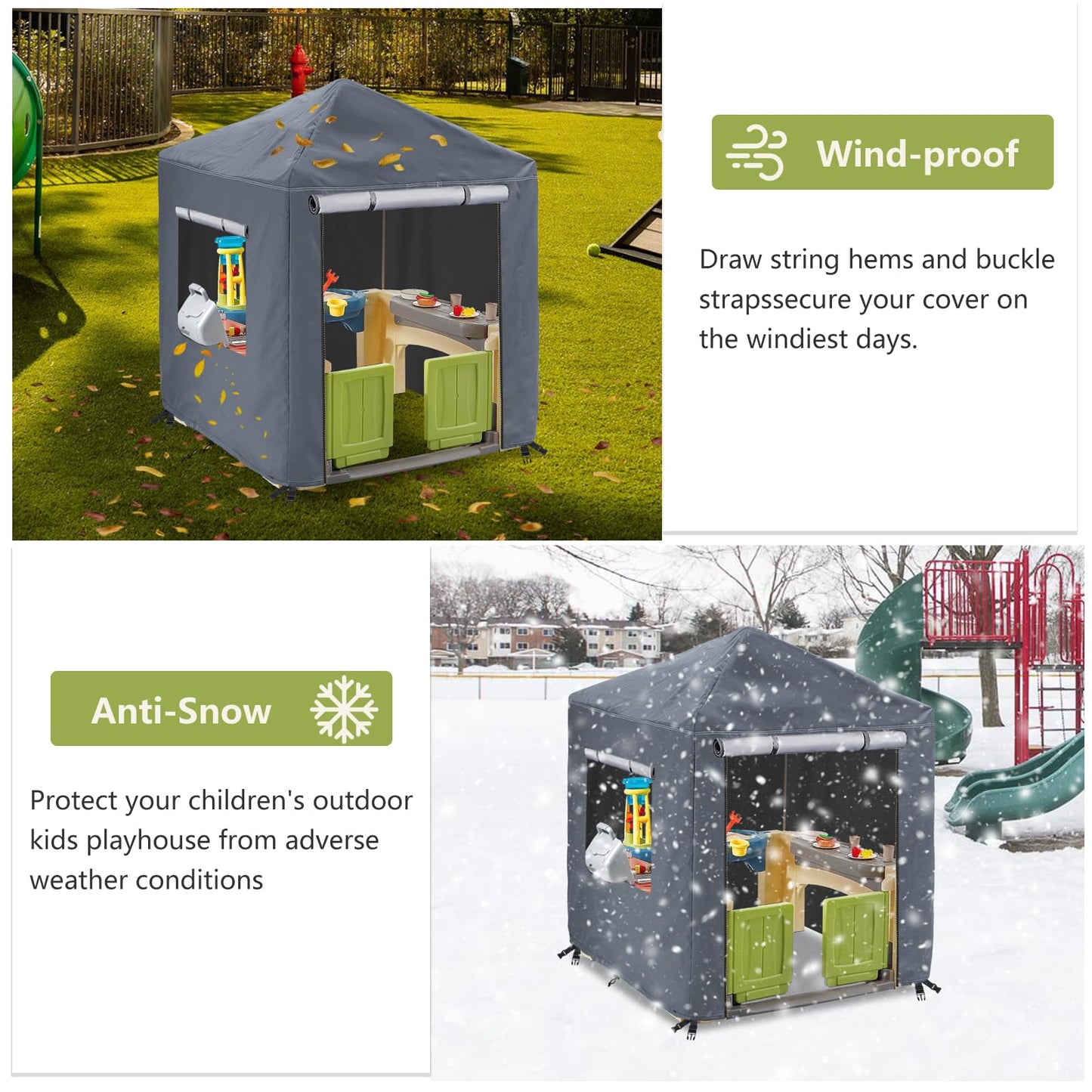 Hadisi Outdoor Kids Playhouse Cover,Waterproof Cover Suitable For Step2 Playhouse And Playhouse Of The Same Size As Other Brands