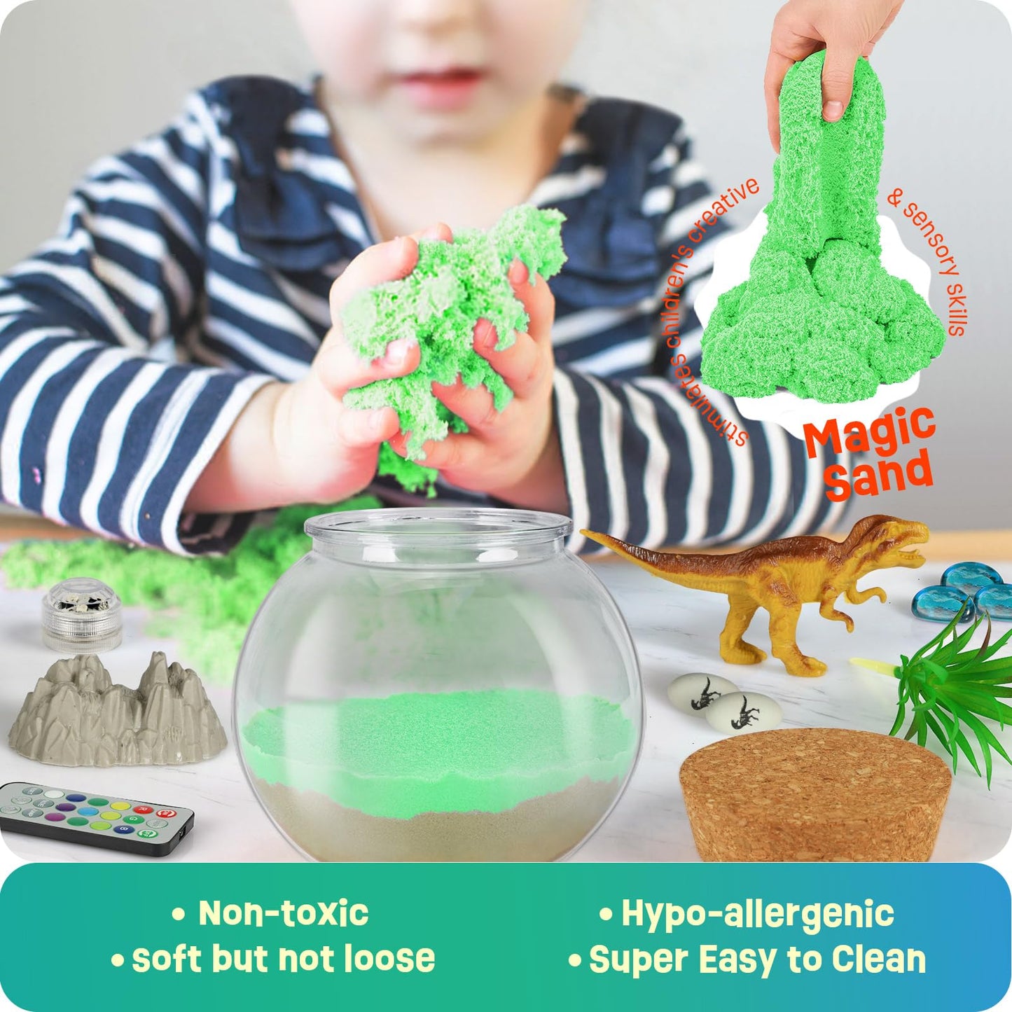 Dinosaur Toys for Kids - Dinosaurs Terrarium Kit for Kids - Birthday Christmas Gifts for Boy Ages 4 5 6 7 8-12 Year Old - DIY Di