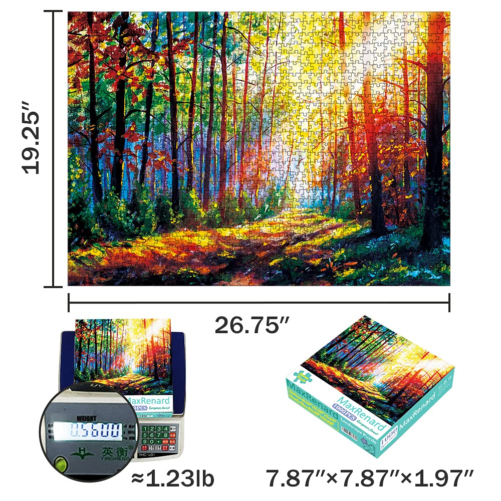 MaxRenard Game Jigsaw Puzzle 1000 Pieces for mature-themed Scenery Gorgeous Forest Challenge Toy Pieces Fit Together Perfectly