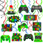 umoni Green Video Game Hanging Swirls 20Pcs Gamer Birthday Party Decorations Game On Birthday Hanging Decoraiton Gaming Ceiling 
