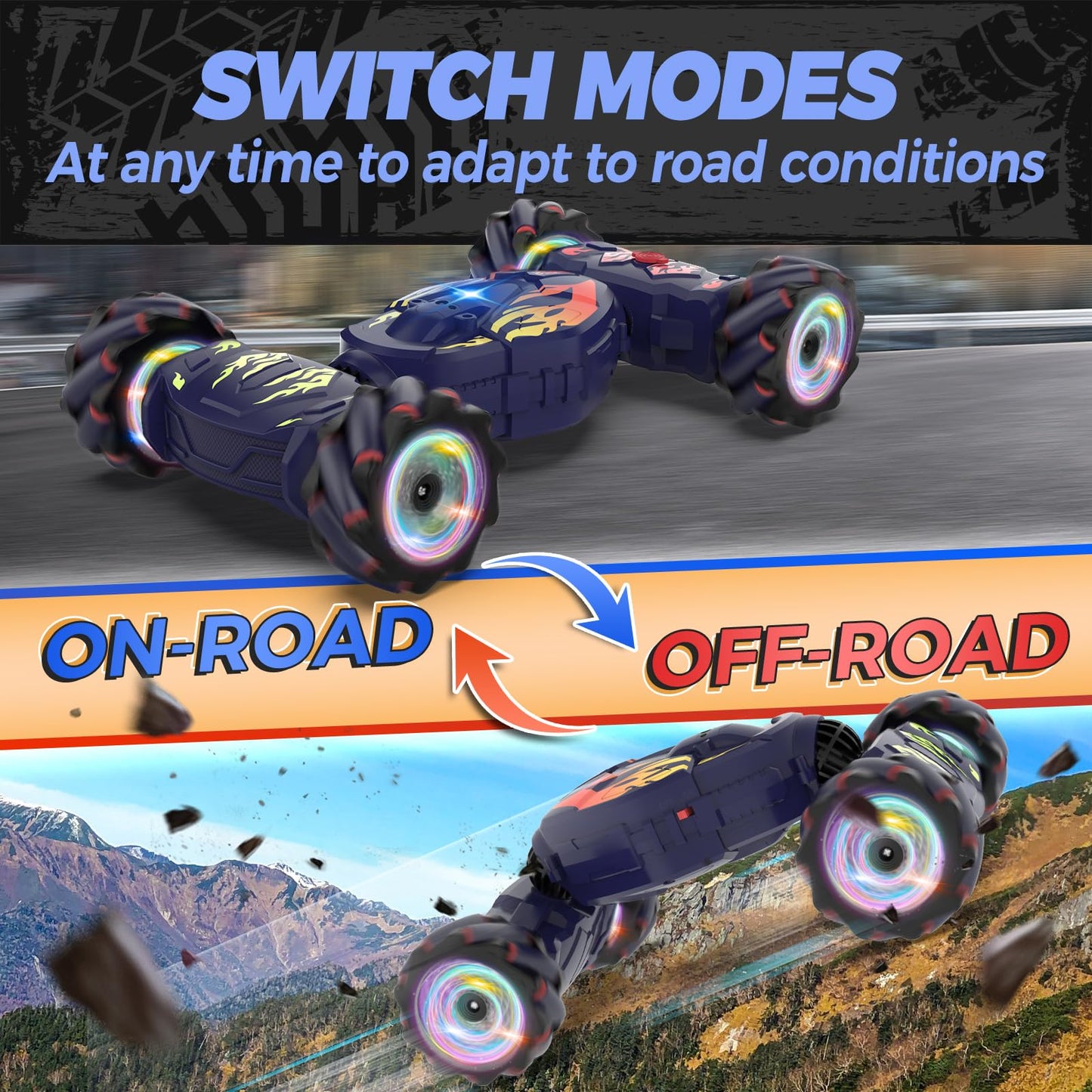 Nitigo Gesture RC Car Hand Controlled RC Car Toys Gifts for Boys Kids 6-12, 2.4GHz 360 Rotation 4WD Gesture Sensing RC Stunt Car