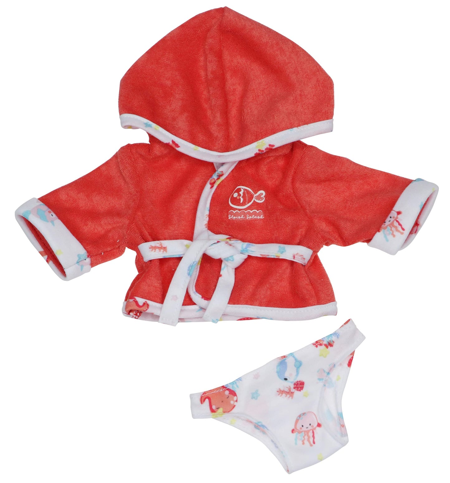 JC Toys Bath Time Gift Set - 14" Vinyl Washable Dolls in Coral Asian, Includes Hooded Bathrobe, Diaper, Pacifier & Bath Friend