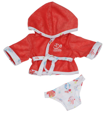JC Toys Bath Time Gift Set - 14" Vinyl Washable Dolls in Coral Asian, Includes Hooded Bathrobe, Diaper, Pacifier & Bath Friend
