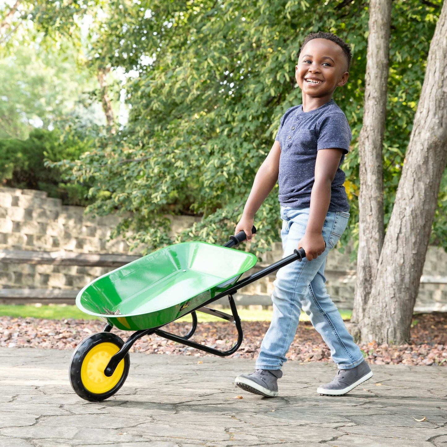 John Deere Kids Wheelbarrow - 34 Inch - Kids Gardening Tools - John Deere Toys - Ages 2 Years And Up