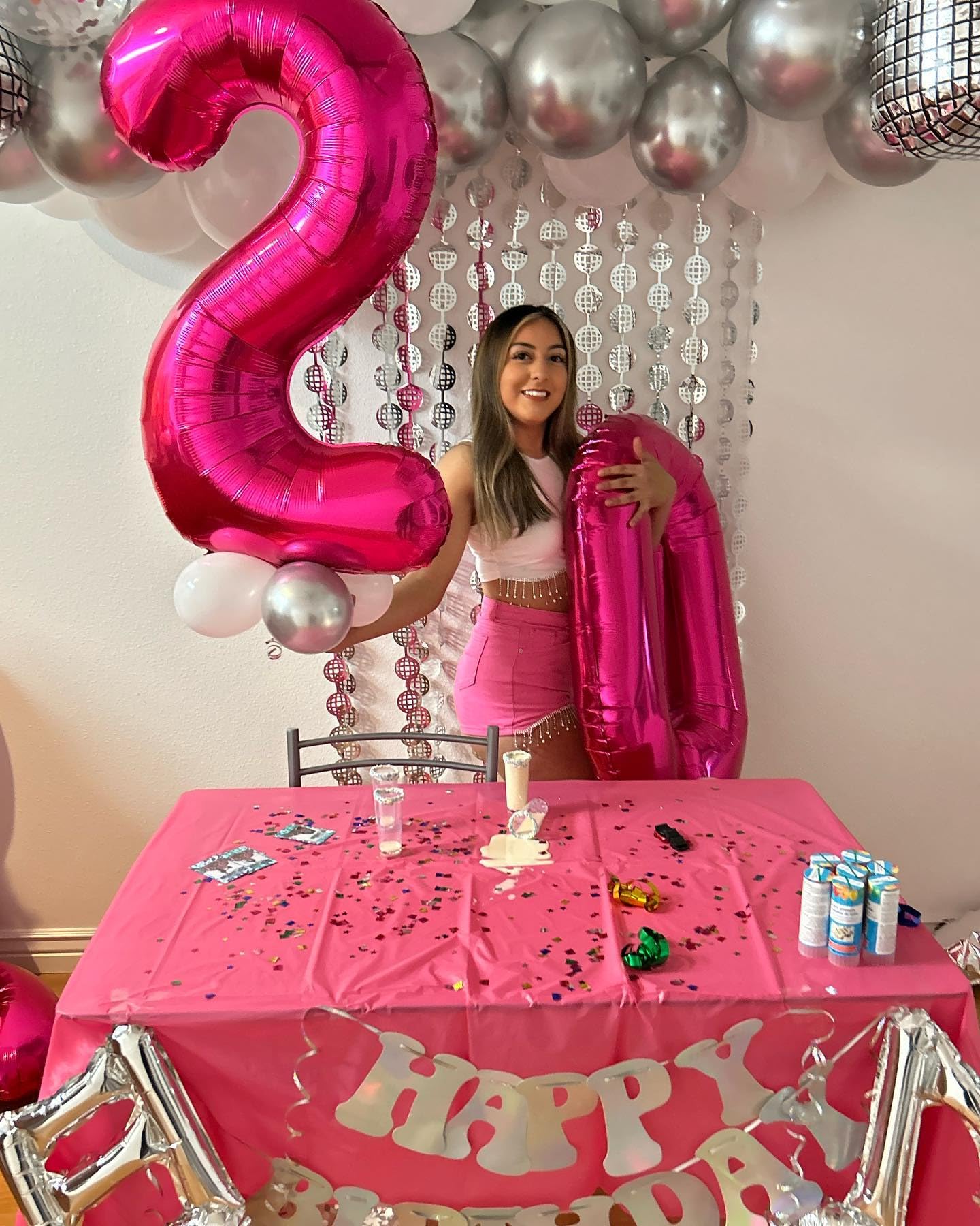 Hot Pink Number 1 Balloon For First Birthday 40 Inch, 1St One Number Balloons Birthday Decorations For Girl Boy Toddler Baby