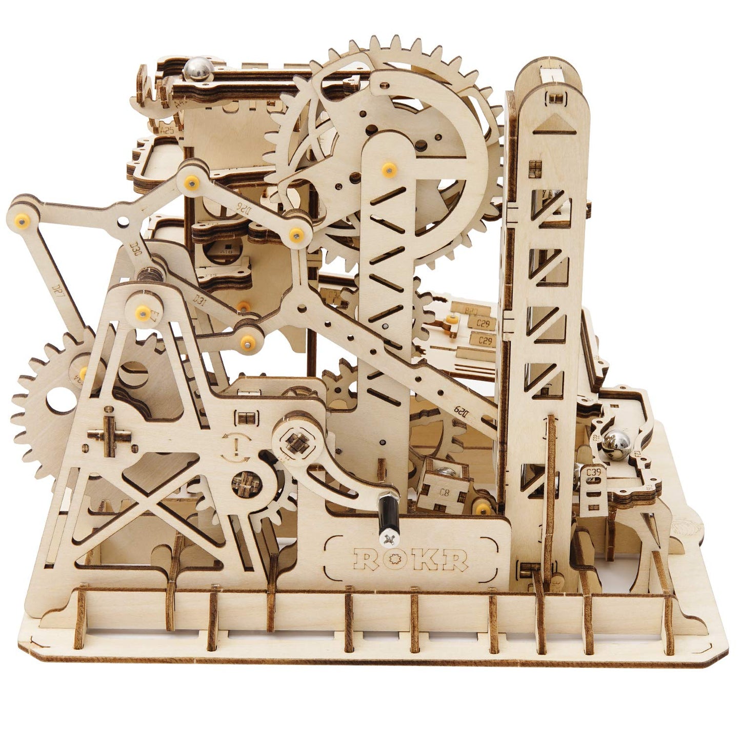 Rokr Marble Run 3D Wooden Puzzles Model Building Kits For Adults - Educational Project Brain Teaser, Diy Crafts For Adults & Kids (Fortress)
