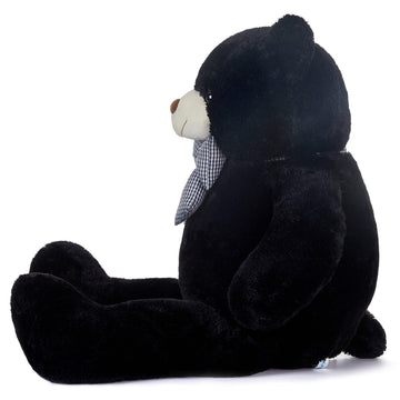 Ikasa Giant Teddy Bear Stuffed Animal Plush Toy,Large Bear Cute Jumbo Soft Toys,Huge Big Size Fluffy Plushy Fat Oversized Plushie,Gifts For Kids Girls Boys Girlfriend Children (Black, 47 Inches)
