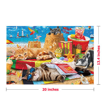 300 Piece Puzzles For Adults Clearance - Jigsaw Puzzles 300 Pieces For Kids Ages 6-8 8-10 10-12 - Beach Vacation